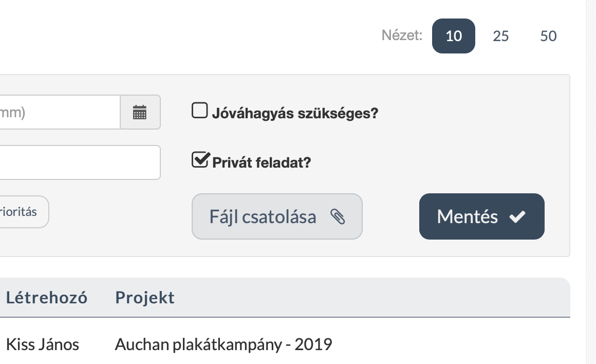 Todo Hunter online feladatkezelő szoftver - Feladat hozzáférési szintek